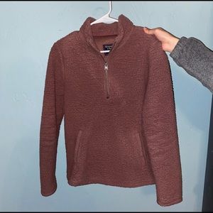 abercrombie & fitch sherpa quarter zip